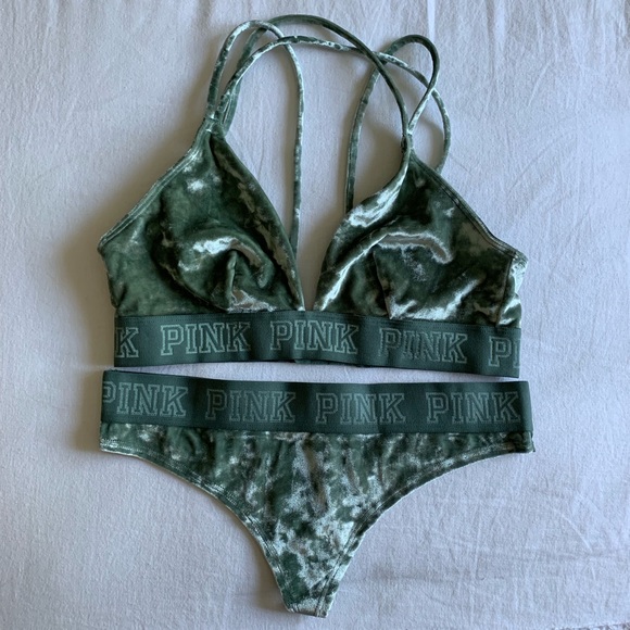 PINK Victoria’s Secret Velvet Triangle Set - Picture 2 of 4